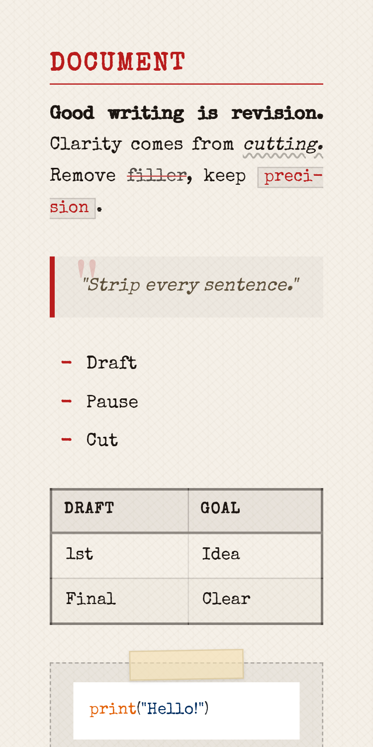 Typewriter theme preview